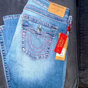 True Religion Denim with pink stitching